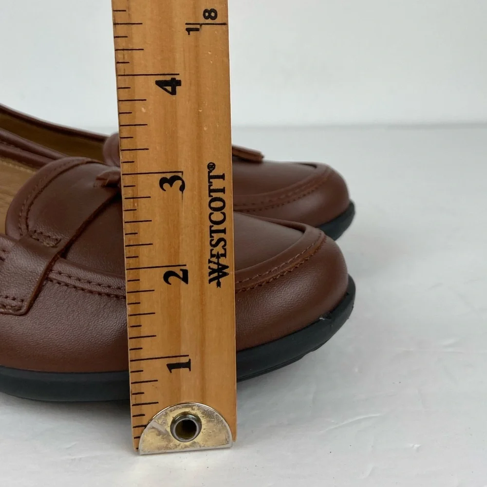 Hotter Alice Women's Tassel Loafers Size 8 Color Brown Leather Preppy‎ Career